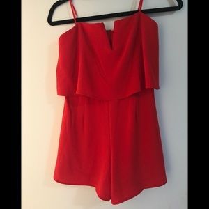 Candy red playsuit